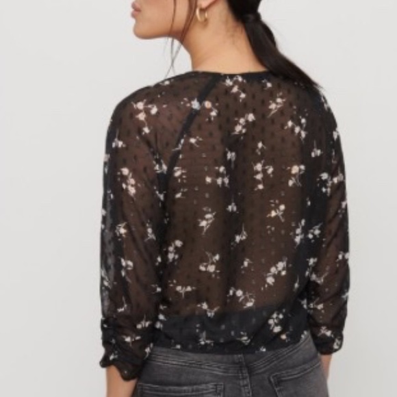 Dynamite Shoulder Tie Blouse NWT - Picture 2 of 10